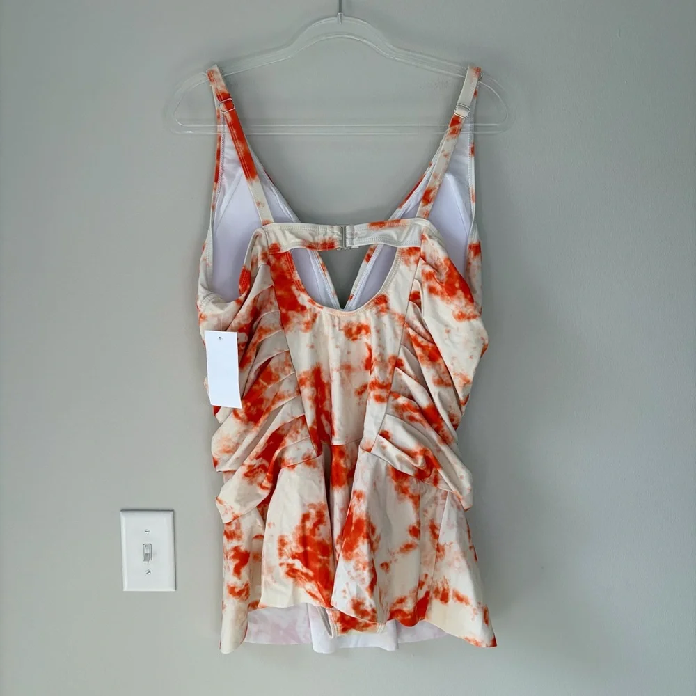 Meet.Curve Tie Dye Printed One Piece Swimdress Size 2XL